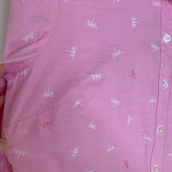 Croft & Barrow Pink Oxford Cotton Shirt Dragonfly Sz Medium - Picture 9 of 9